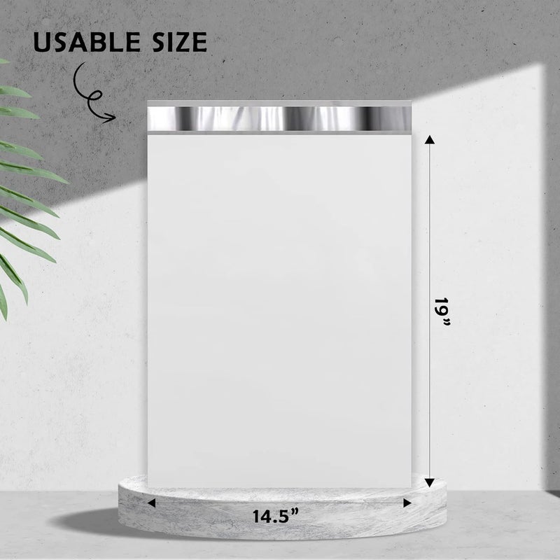 Yens Poly Mailers 14.5X19 100 Pack White,Strong Self Seal Adhesive Shipping Envelopes Waterproof for Shipping, Mailing, Packaging M7 - Image 2